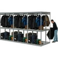 thumbnail image 1 of 84 x 144 x 48 in. Boltless Luggage Garment Triple Combo Rack, Gray, 1 of 1