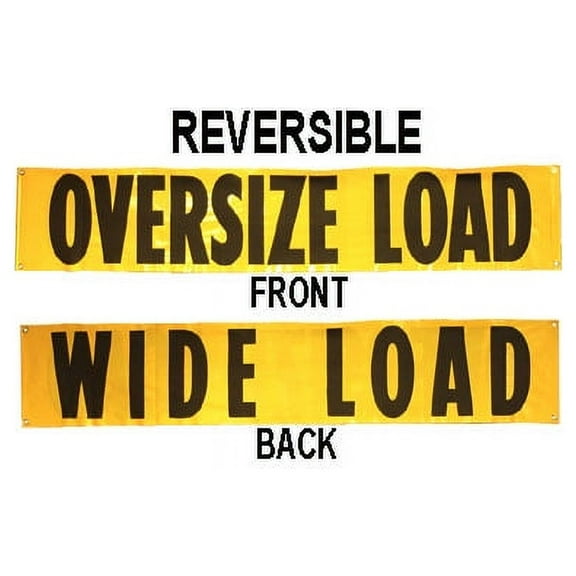 US Cargo Control Oversized Load Sign - 18" x 84" Reversible Wide Load Banner