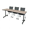 thumbnail image 1 of 84" x 24" Kobe Mobile Training Table- Beige & 3 Apprentice Chairs- Black, 1 of 5