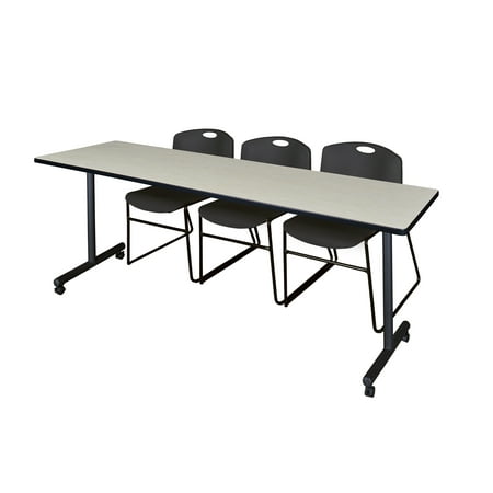 Regency Kobe Mobile Training Table with 3 Stackable Zeng Chairs