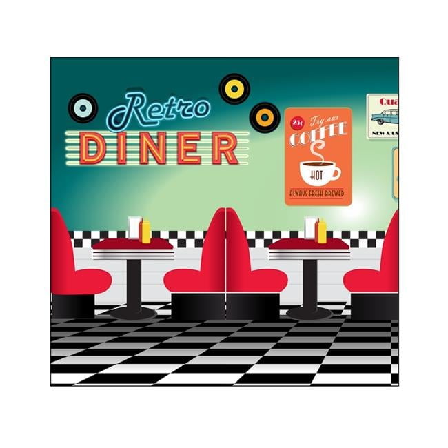 84'' Retro Diner Double Wide Cardboard Cutout