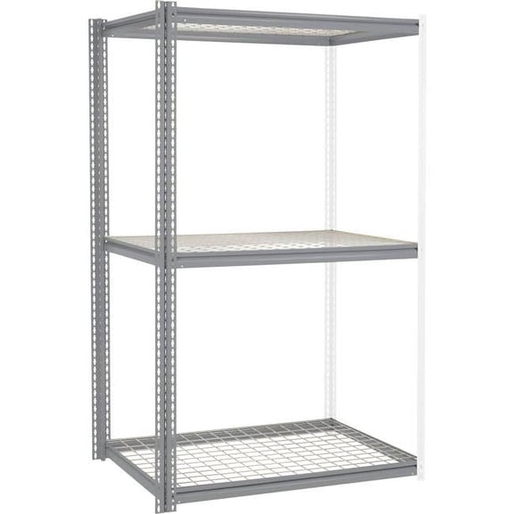 84 x 48 x 24 in. High Capacity 3 Levels Add-On Rack with Wire Deck, Gray