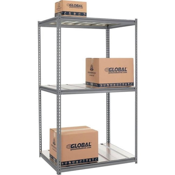 84 x 48 x 36 in. High Capacity 3 Level Starter Rack with Steel Deck, Gray