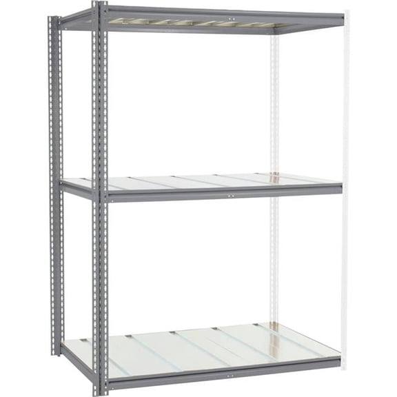 84 x 60 x 36 in. High Capacity 3 Levels Add-On Rack with Steel Deck, Gray