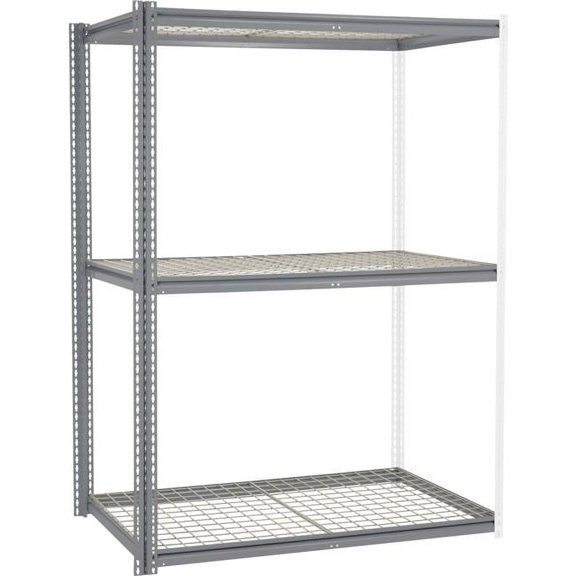 84 x 60 x 48 in. High Capacity 3 Levels Add-On Rack with Wire Deck, Gray