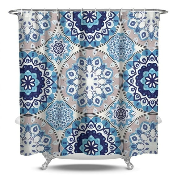 84" x 72" Boho Chic Rustic Home Shower Curtain Waterproof Machine Washable with 12 Hooks