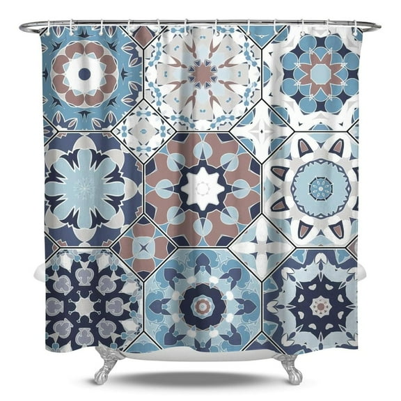 84" x 72" Colorful Plaid Stripes Shower Curtain Waterproof Fade-Resistant Machine Washable Bath Drape