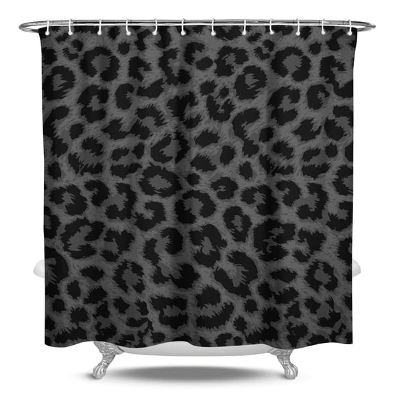 84" x 72" Leopard Print Shower Curtain Waterproof Bathroom Drapes with Metal Grommets & Hooks - Fade-Resistant Modern Animal Design
