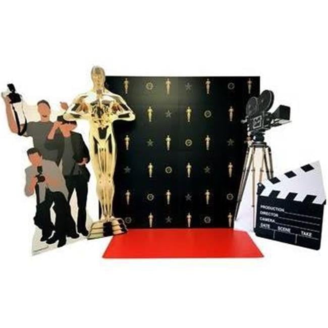 Hollywood Red Carpet Scene with Life-Size Cardboard Cutouts
