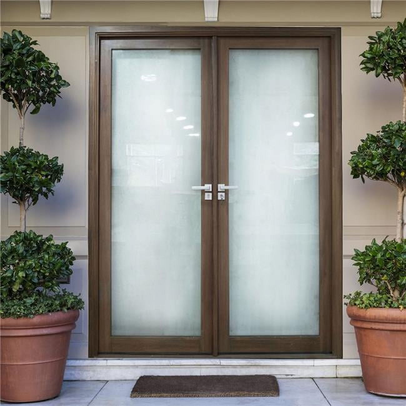 84 x 96 in. Aluminum Square Top GlassPanel Interior Double Door with