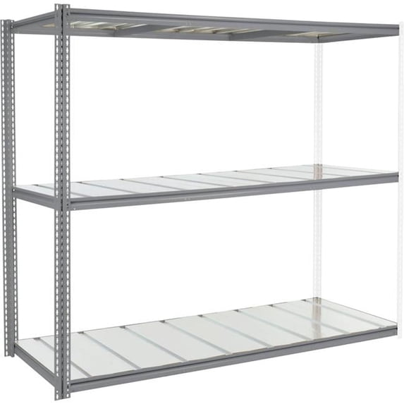 84 x 96 x 36 in. High Capacity 3 Levels Add-On Rack with Steel Deck, Gray