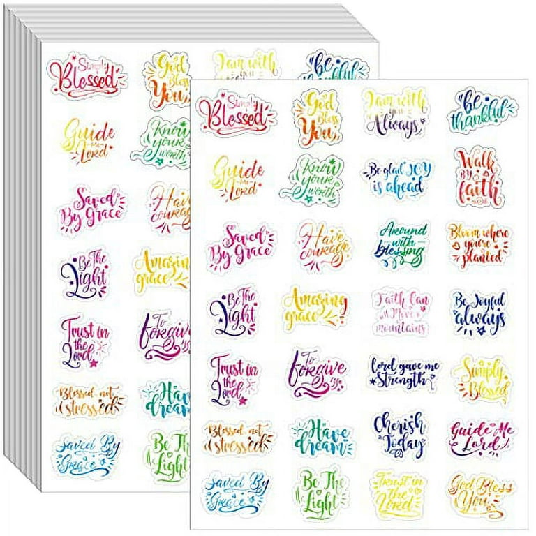 840 Pieces Inspirational Clear Bible Verse Stickers Clear Sticker  Motivational Verse Encouraging Scripture Decals Pray Sticker Labels for  Laptop Bottle Planner Diary Scrapbooks Album (Multicolor) 