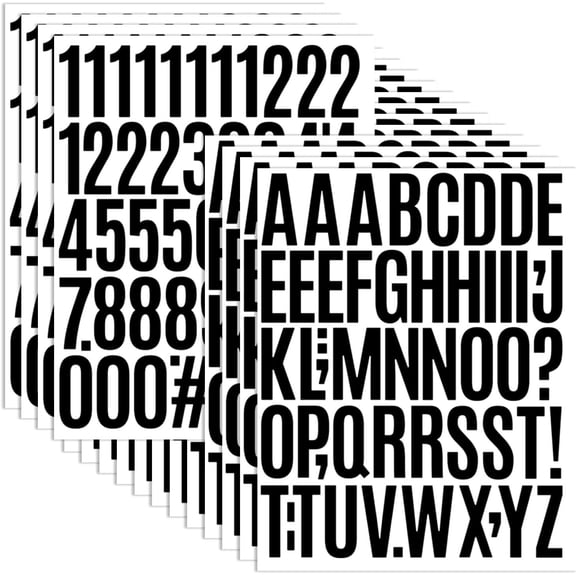 840 count 16 Sheets Letter Stickers 2 Inch Large Alphabet Sticker Vinyl Self Adhesive Number Sticker Suitable for Indoor Outdoor Mailbox Poster Crafts (Blackbody,Black)