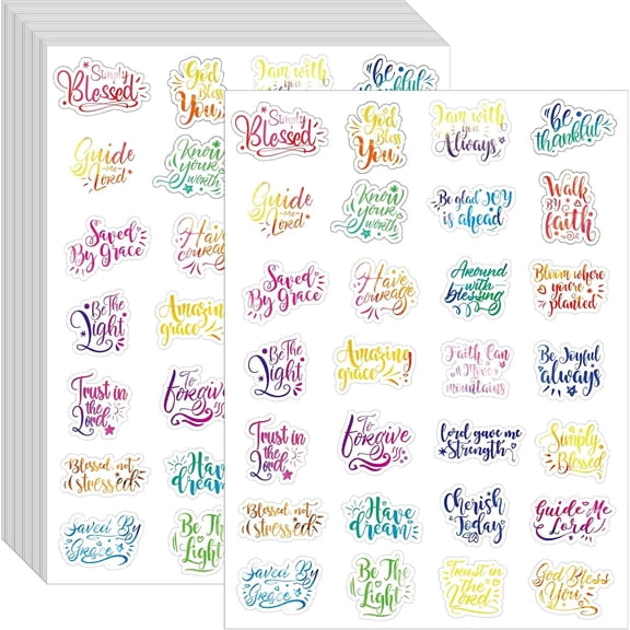 840 count Inspirational Clear Verse Stickers Clear Sticker Motivational Verse Encouraging Scripture Pray Labels for Laptop Bottle Planner Diary Scrapbooks Album(Multicolor)