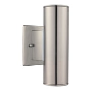 84002A-Eglo Lighting-Riga - 2-Light Outdoor Sconce - Stainless Steel Finish - Clear Shade