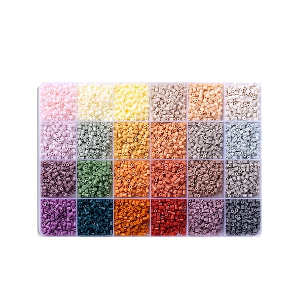8400Pcs 2.6mm Mini Fuse Beads Kit, 24 Vibrant Colors Melting Beads Set for DIY Crafts, Bracelet Making, Kids Art Projects, Compatible with Perler Beads Perfect for Back To School Art Class Activities