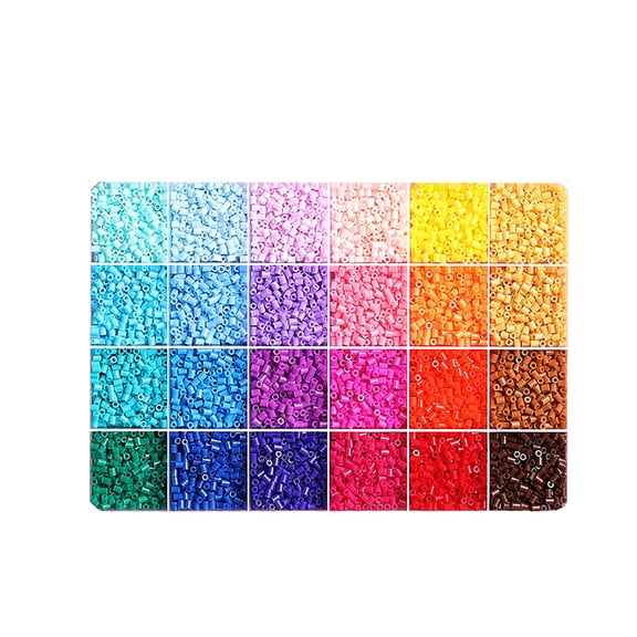 8400Pcs 2.6mm Mini Fuse Beads Kit, 24 Vibrant Colors Melting Beads Set for DIY Crafts, Bracelet Making, Kids Art Projects, Compatible with Perler Beads Perfect for Back To School Art Class Activities