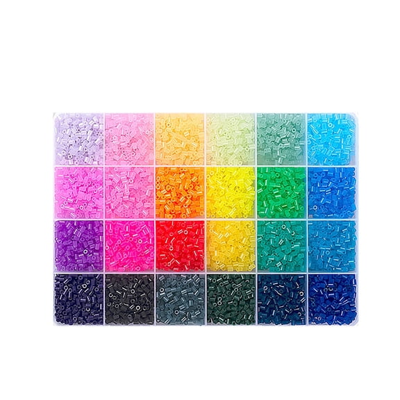 8400Pcs Melting Beads, Fuse Beads, Mixed Colors Melting Beads Bulk, 24 Color Beads Kit, DIY Craft Beads, Bracelet Making Beads, Art Craft Fuse Beads, Creative Bead Set for Home Art DIY Crafting