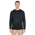 thumbnail image 1 of 8401 UltraClub Mens Columbia Blue Cool & Dry Sport Long-Sleeve T-Shirt Black 2XL, 1 of 3