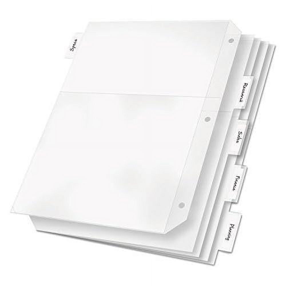 84010 Ring Binder Divider Pockets With Index Tabs, 81/2 X 11, Clear