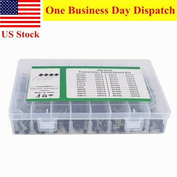 840PCS 24 Value TO-92 Transistor Assortment kit NPN PNP 2N2222-S9018 / BC327