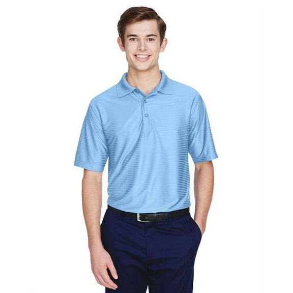 8413 UltraClub Men's Cool & Dry Elite Tonal Stripe Polo Carolina Blue 6XL