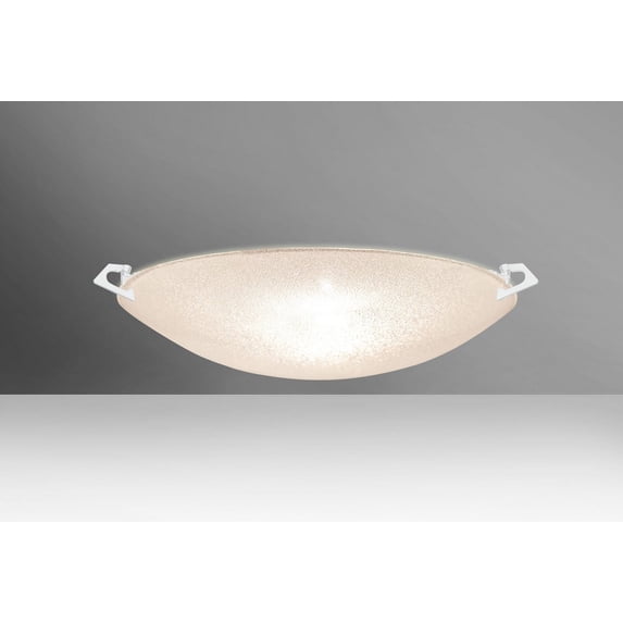 8418GL-LED-WH-Besa Lighting-Sonya 17-Two Light Flush Mount-17 Inches Wide by 5.25 Inches High-White Finish-Glitter Glass Color-LED Lamping Type