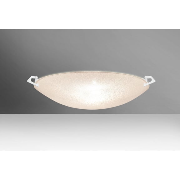 8418GL-LED-WH-Besa Lighting-Sonya 17-Two Light Flush Mount-17 Inches Wide by 5.25 Inches High-White Finish-Glitter Glass Color-LED Lamping Type