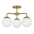 thumbnail image 1 of 84203LCB Lark Julep - 15W 3 LED Medium Semi-Flush Mount In Modern-12.75 Inches Tall and 20 Inches Wide-Lacquered Brass Finish, 1 of 11