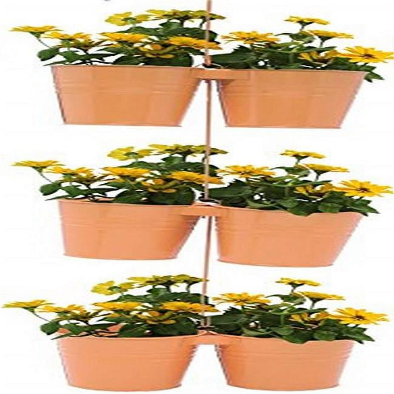 8433E TA S-3 Enameled Galvanized Steel Hanging Planter - Set of 3