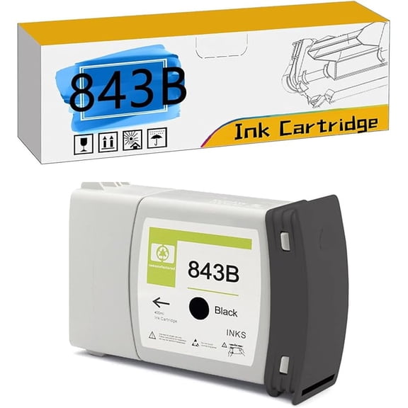 843B Ink Cartridges 400 ML - Compatible for HP PageWide XL 4000 4100 4500 5000 5100 Printers【High Print Volume with Chip】 BYMC 4 pcs