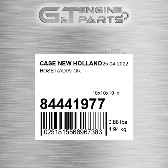 84441977 HOSE RADIATOR fits CASE NEW HOLLAND (New OEM)