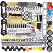 844Pcs Pins-Gears-Axles Set Compatible with mainbrands-Technical-Parts, Latest differentials Chain Link Connector Joints Tank Track Car-Wheels-Tires Shock-Absorber Steering Shaft