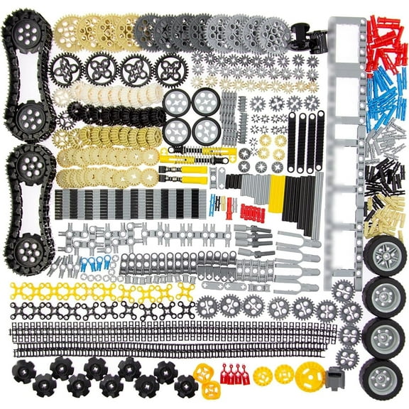 844Pcs Pins-Gears-Axles Set Compatible with mainbrands-Technical-Parts, Latest differentials Chain Link Connector Joints Tank Track Car-Wheels-Tires Shock-Absorber Steering Shaft
