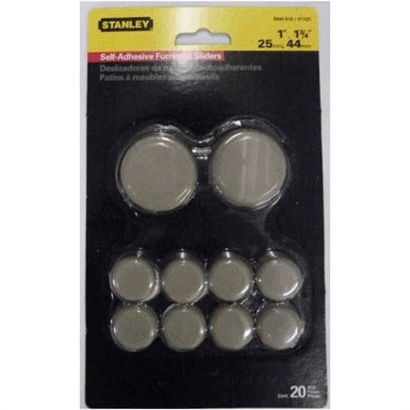 845510 1", 1-3/4" Gray Self-Adhesive Furniture Sliders Multipack