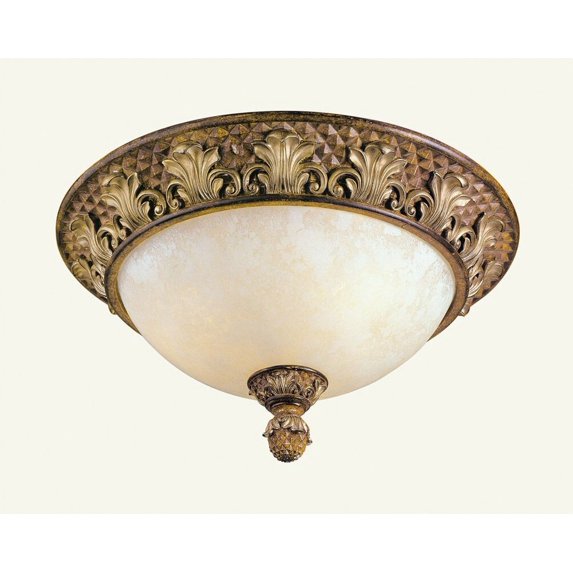 8457-57 Livex Lighting Savannah - 2 Light Flush Mount in French Country Style - 13.5 Inches wide by 7.75 Inches high