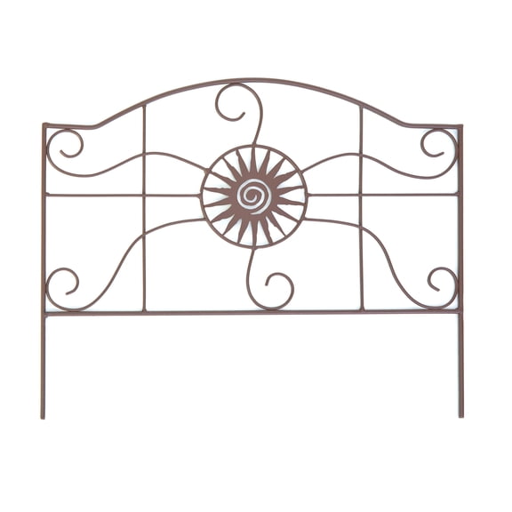 Panacea Steel Aztec Sun Garden Border Fence Edge - Rust Finish, Set of 12