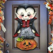 8457401 Dracula Wooden Ornament - Multicolor - Set of 2 - Handcrafted Holiday Decor