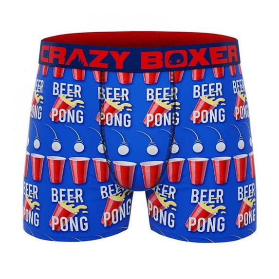 846936-ll 28-30 Crazy Boxer Beer Pong All Over Print Mens Boxer Briefs, Multi Color - Small 28-30