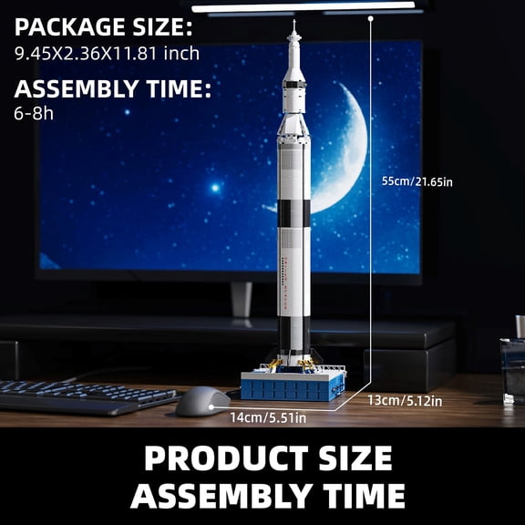 846PCS Building Blocks Space Rocket Toy Model Semi-transparent Educational Toys Compatible Others Bricks Sets Christmas Gifts