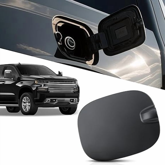 84745968 Fuel Filler Door Cover for Chevy Silverado 1500 2019 2020 2021 2022 2023 2024 5.8 ft truck bed, Black Gas Tank Door OEM Direct Replacement Assembly