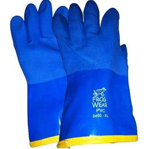 8490 Insulated & Waterproof Blue Tripple Dipped Work Gloves, Flexible, Chemical & Oil Resistant, Sizes M-XL (1 Pair) (Large)