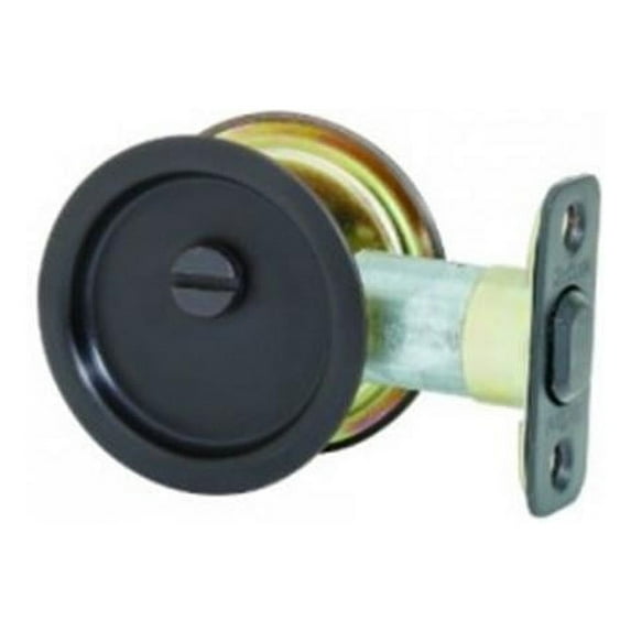 849083 Privacy Round Pocket Door Pull, Brass