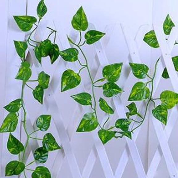 84FT 12 Strands Artificial Ivy Greenery Fake Green Leaves Hanging Vine Plants Silk Epipremnum Aureum Leaves Vine Garland for Wall Wedding Party Home Decor