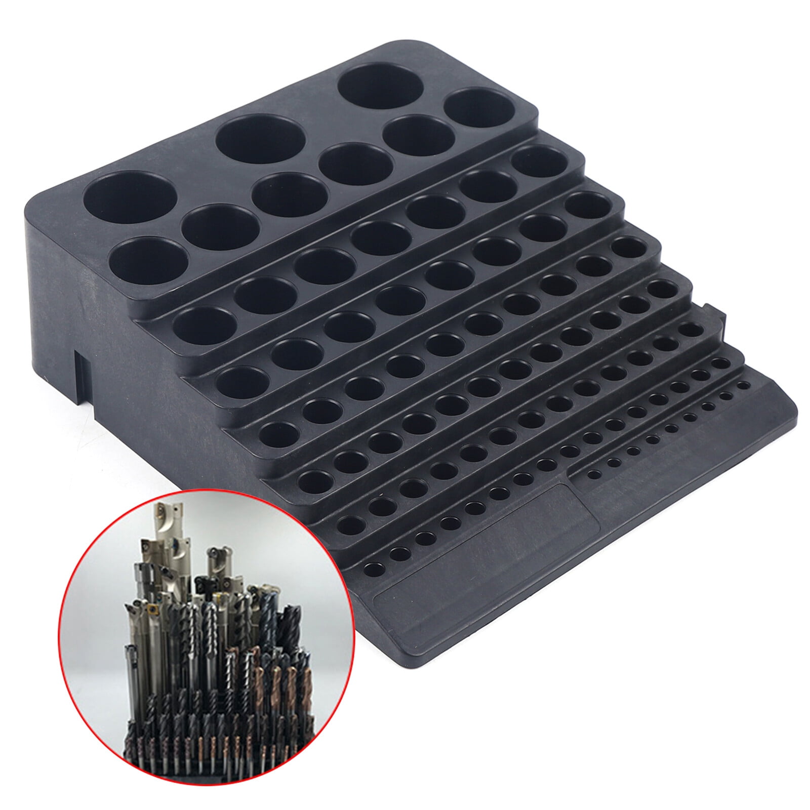 84Holes Drill Bit Storage Box Milling Cutter Rack Holder Organizer ...