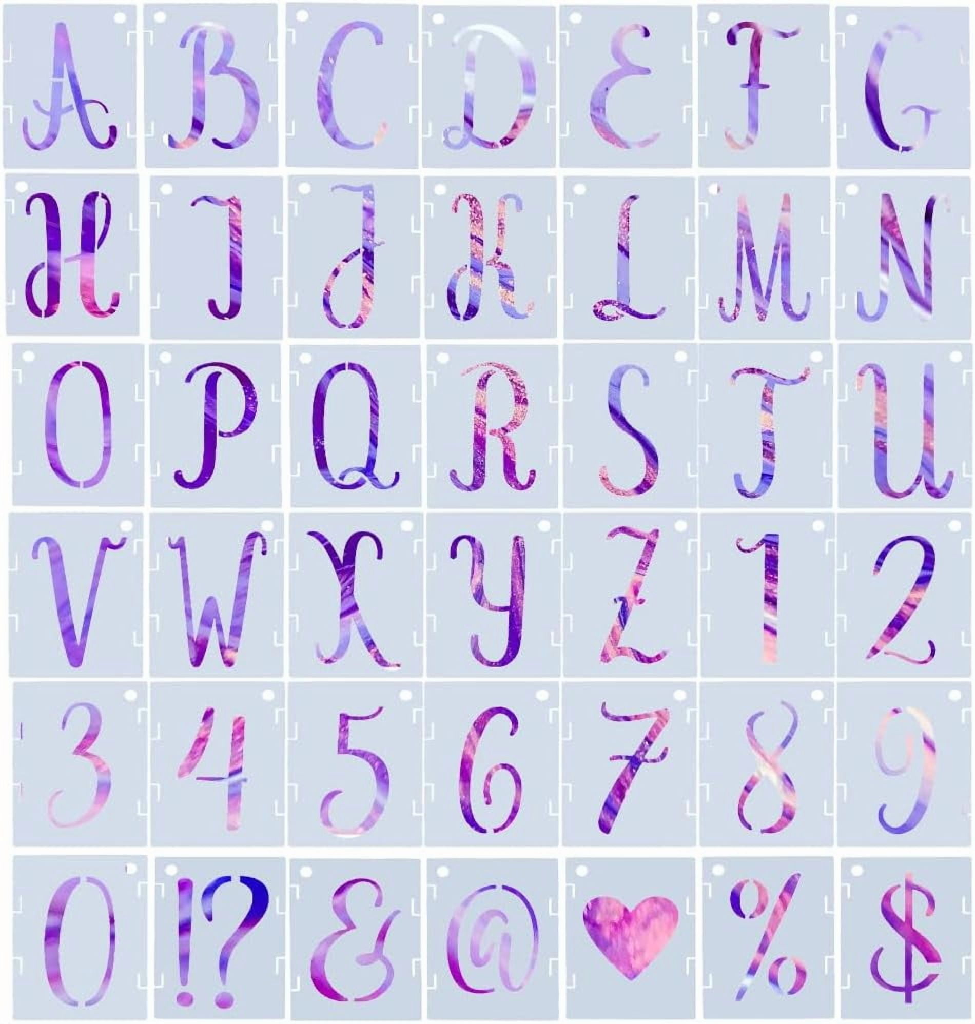 84PCS Letter Stencils 2 Inch Reusable Plastic Alphabet Numbers Symbols ...