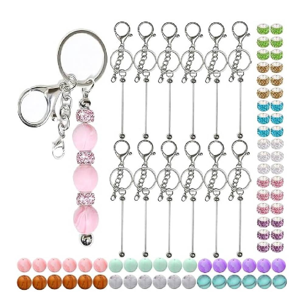 84Pcs Beadable Keychains Set,Keychains Bulk for keychain making ...