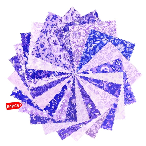 84Pcs Gradient Floral Cotton Fabric Bundles 5x5 inches Precut Quilting Fabric Squares for Quilting DIY Sewing Crafts and Scrapbooking