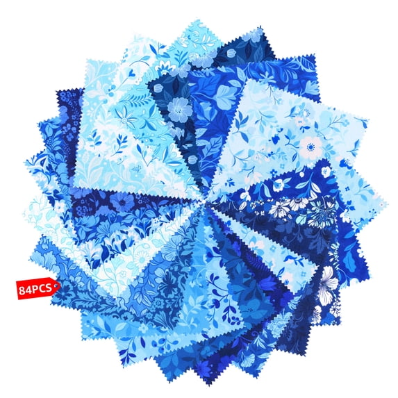 84Pcs Gradient Floral Cotton Fabric Bundles 5x5 inches Precut Quilting Fabric Squares for Quilting DIY Sewing Crafts and Scrapbooking