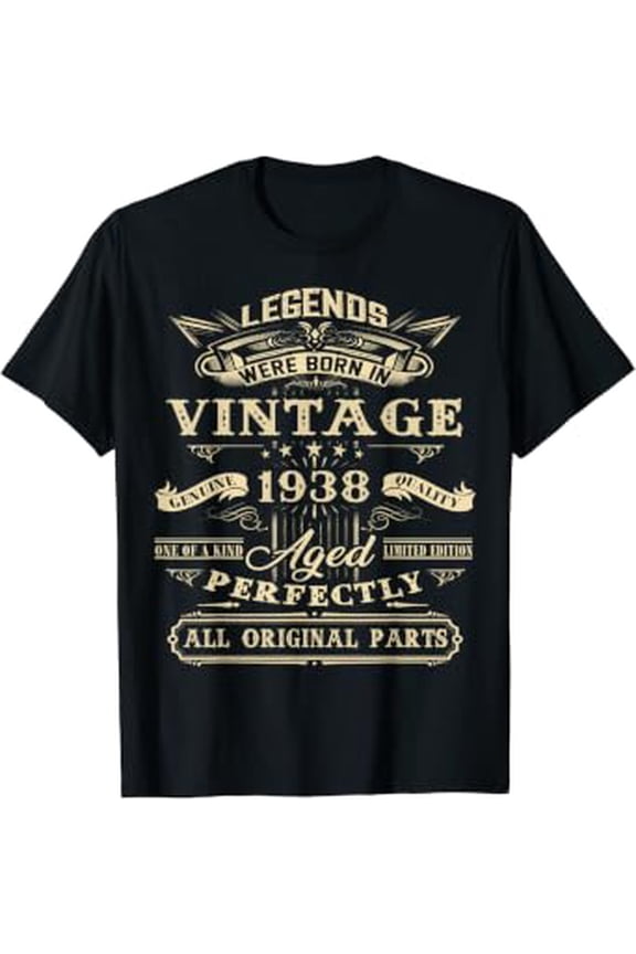 84Th Birthday Gift For Legends Born 1938 84 Yrs Old Vintage T-Shirt